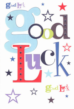 This Mortlake-inspired good luck card, often chosen by locals to accompany fresh bouquets from the bustling High Street, radiates cheerful anticipation and unwavering support. Across a backdrop of pristine white, a lively mixture of font styles weaves together a message written not only in words but in character-a pale blue 'g' leading the way as bold reds and regal purples emphasize both joy and sincerity. Sprinkled generously are stars of every tone-inky navy, playful indigo, sunlit sky-blue, and gentle lavender-each star twinkling like the evening lights reflected on the Thames. The overall design, with its harmonious clash of hues and flowing, overlapping fonts, brings a spark of excitement to whoever receives it-reminiscent of the feeling you get opening a thoughtfully arranged bouquet from Mortlake Florist, where each flower seems handpicked for its recipient. The smooth cardstock invites touch, hinting at tactile luxury and fine craftsmanship-its surface is firm yet inviting, echoing the familiarity of beloved local parks and the pride woven through community traditions. Thoughtfully designed for those big life moments, this card becomes more than a gesture; it is a keepsake of encouragement and well-wishing energy, perfect for uplifting someone on the brink of new challenges, whether a graduation at a local school or a move to a new home near Barnes Common.